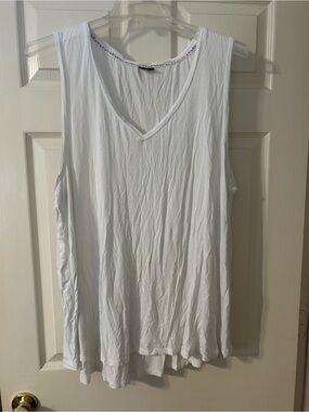 Modcloth White V-Neck Swing Tank